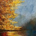 川の風景の秋の詳細